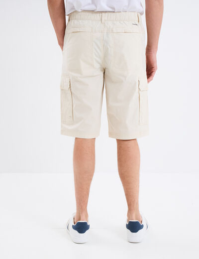 Bermuda cargo droit coton majoritaire beige homme