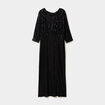 Robe longue fendue &agrave; sequins noir femme