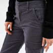 Pantalon cargo taille haute ajustable gris foncé femme
