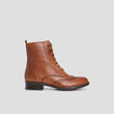 Bottines en cuir détails perforés camel fille