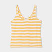 Débardeur col rond en maille jaune moutarde femme