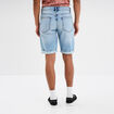 Bermuda short droit en jean denim bleach homme