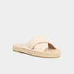 Mules effet tress&eacute; macram&eacute; blanc femme