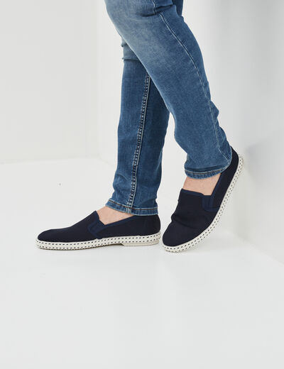 Espadrilles plates à détails tressés bleu homme
