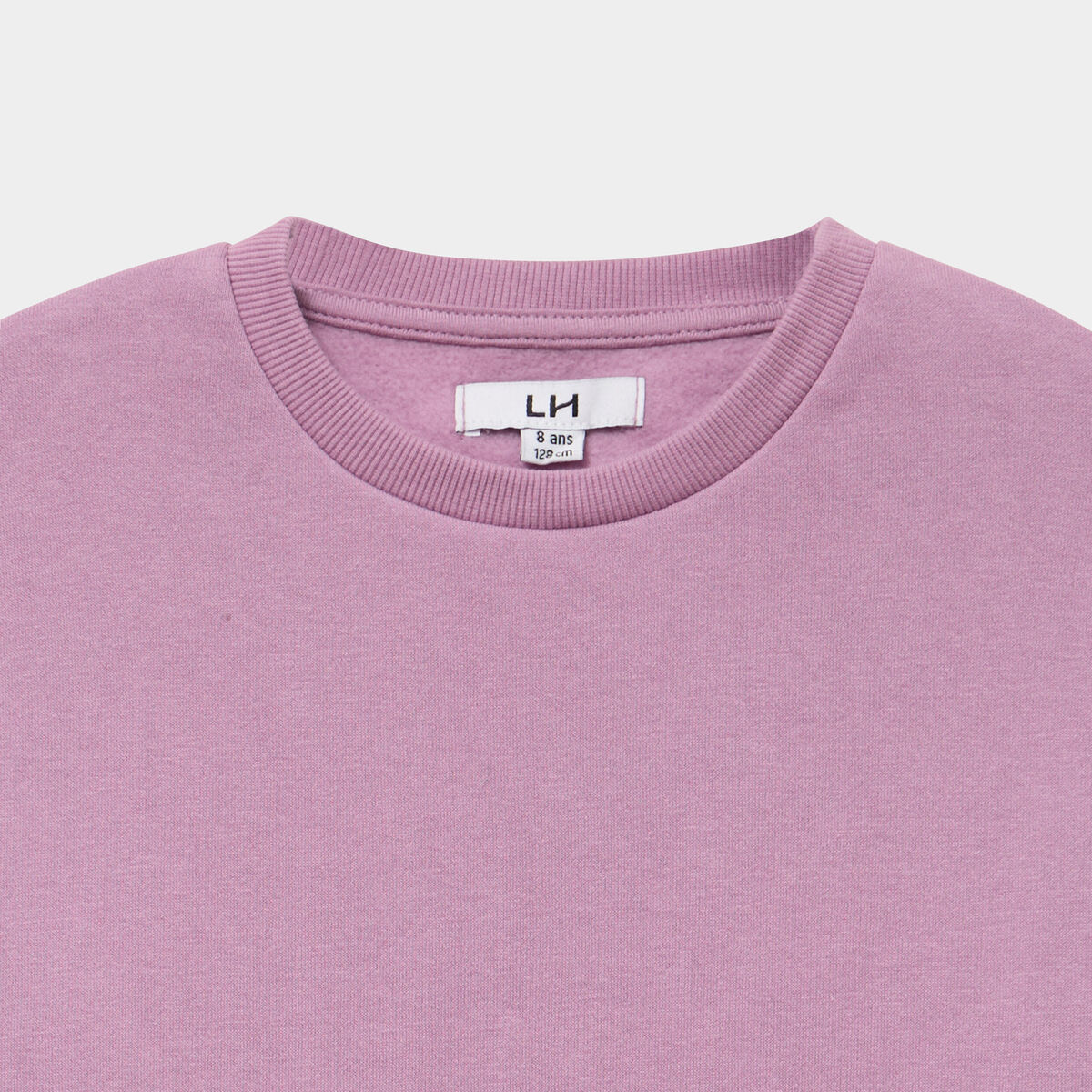 Sweat col rond manches longues mauve fille