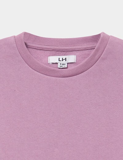 Sweat col rond manches longues mauve fille