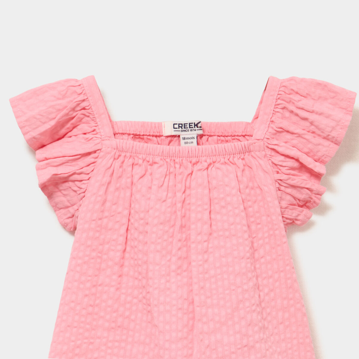 Ensemble 2 pi&egrave;ces d&eacute;bardeur short coton rose b&eacute;b&eacute; fille