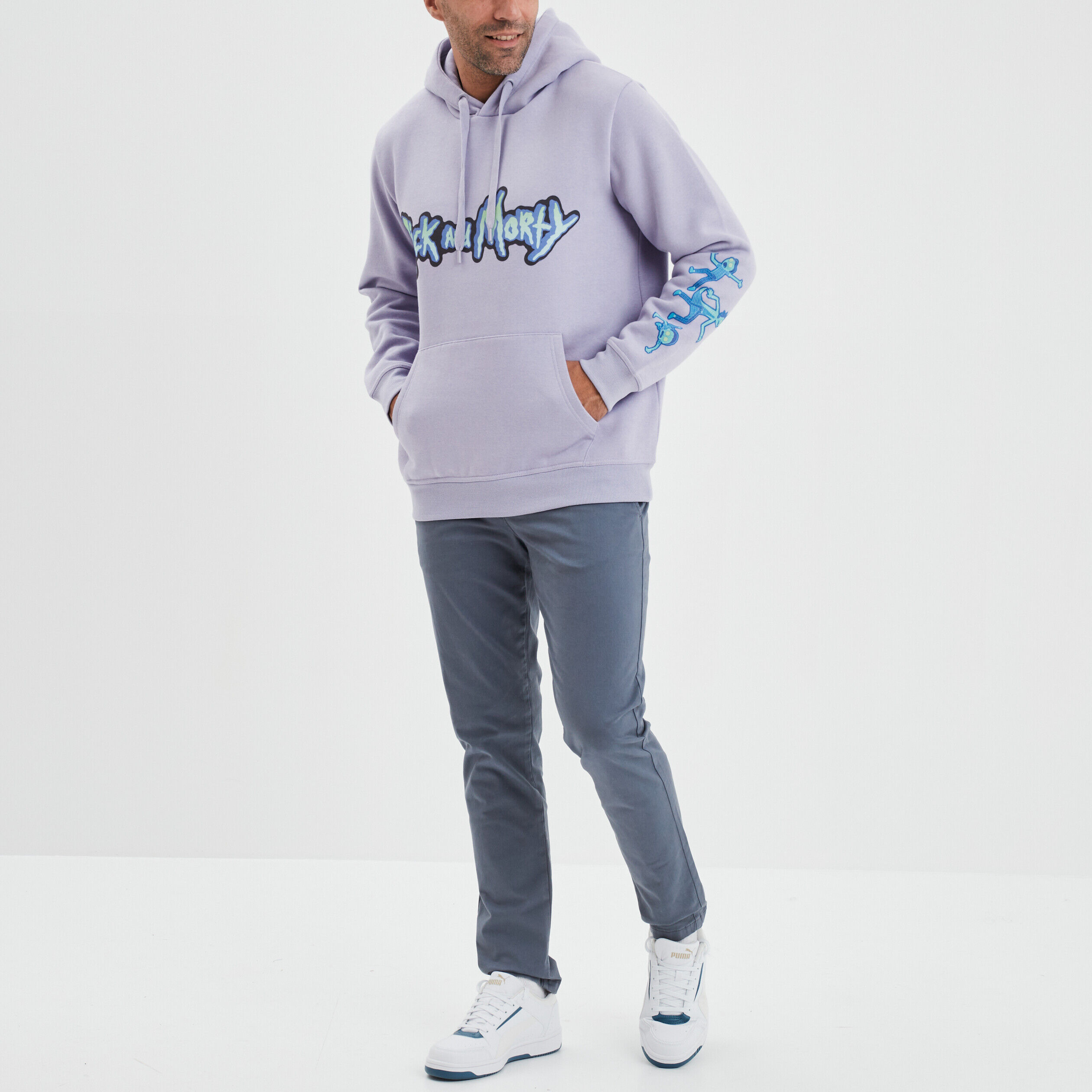 Sweat à capuche hoodie Rick et Morty parme homme