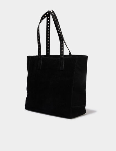 Sac cabas effet su&eacute;dine noir femme