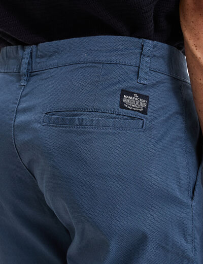 Pantalon chino slim stretch bleu gris homme