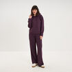 Pantalon de jogging large molletonn&eacute; violet fonc&eacute; femme