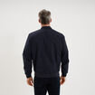 Blouson col teddy d&eacute;perlant bleu fonc&eacute; homme