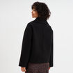 Blouson court boutonné noir femme