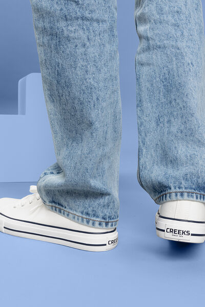 Tennis en toile à lacets Creeks blanc homme