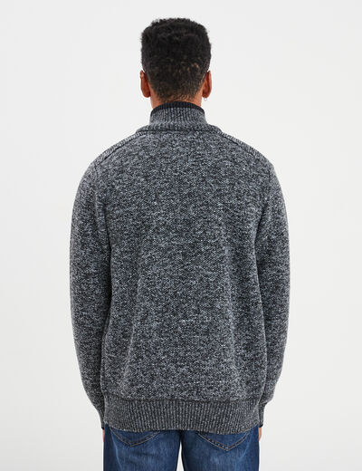 Pull camionneur zippé droit Creeks gris foncé homme