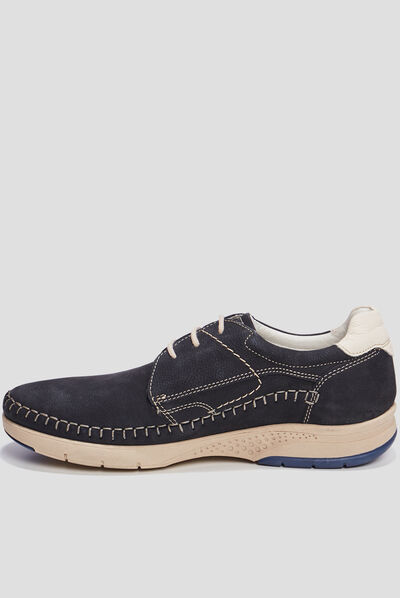 Derbies en cuir Walking bleu marine homme