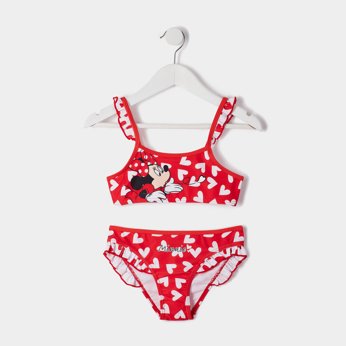Maillot de bain 2 pièces Minnie rouge fille