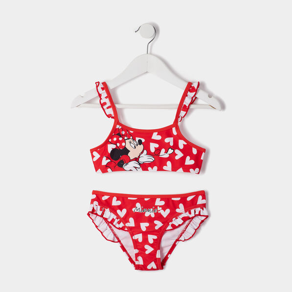 Maillot de bain 2 pièces Minnie rouge fille