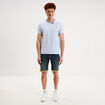 Polo slim manches courtes stretch blanc homme