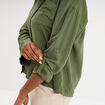 Chemise manches retroussables vert kaki femme