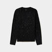 Pull col V &agrave; paillettes et sequins noir femme