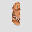 Sandales brides crois&eacute;es en cuir Creeks marron femme