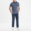 Polo droit manches courtes 1 poche buste bleu foncé homme