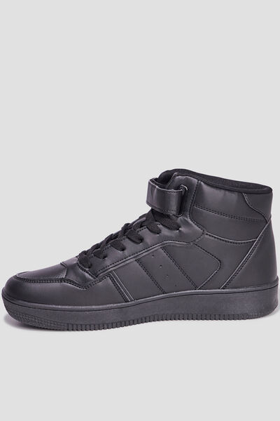 Baskets montantes &agrave; scratch sur l'avant noir homme