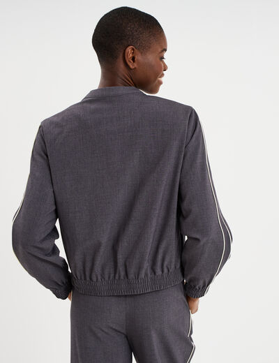 Veste bomber manches longues gris clair femme