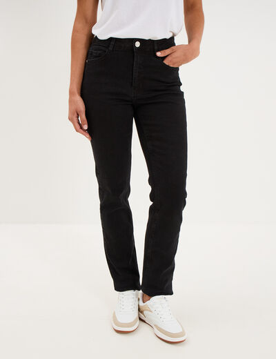 Jeans regular 5 poches coton denim noir femme
