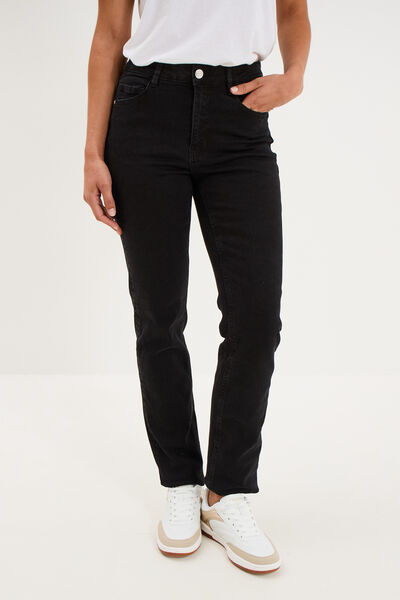 Jeans regular 5 poches coton denim noir femme