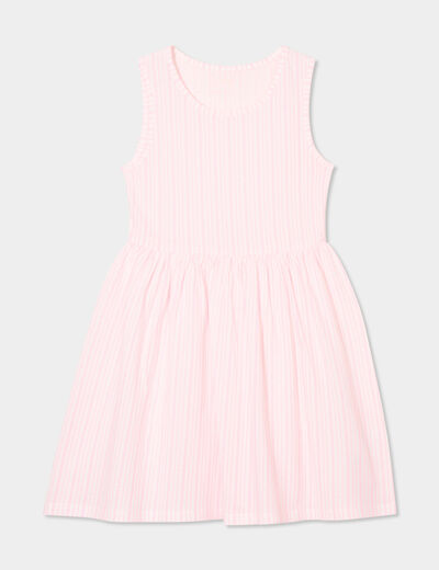 Robe patineuse sans manches coton ecru fille