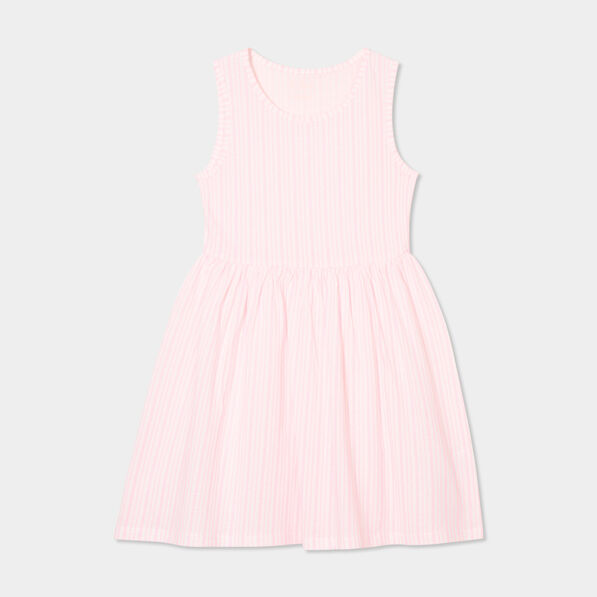 Robe patineuse sans manches coton ecru fille