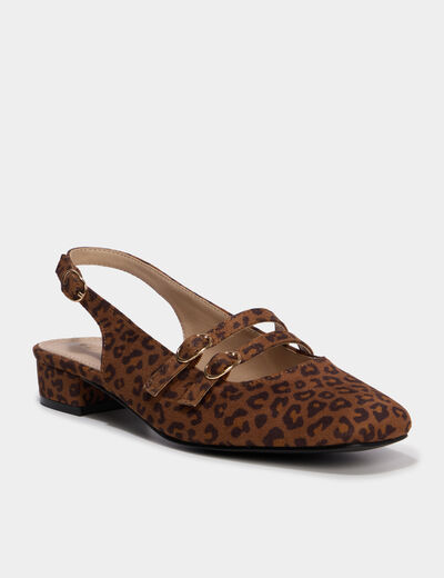 Ballerine slingback &agrave; brides dor&eacute;es multicolore femme