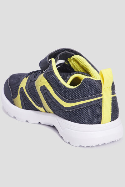 Baskets running à scratchs Rexited bleu marine garçon