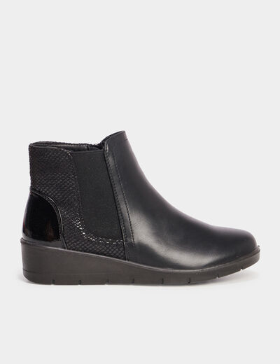 Bottines compensées noir femme