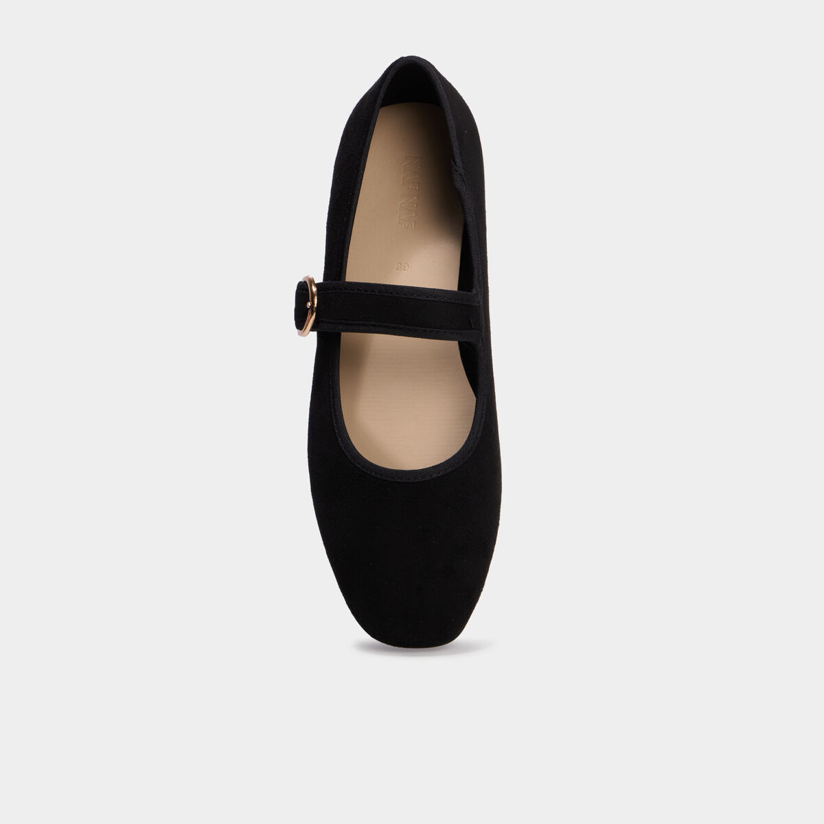 Ballerine femme su&eacute;dine &agrave; bride noir femme