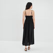 Robe longue évasée buste macramé noir femme