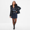 Blouse cache-coeur taille smockée noir femme
