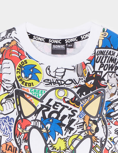 T-shirt col rond manches courtes Sonic multicolore garçon