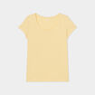 T-shirt coton col rond manches courtes jaune clair femme