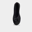 Chaussons ballerines effet velours vert anis femme