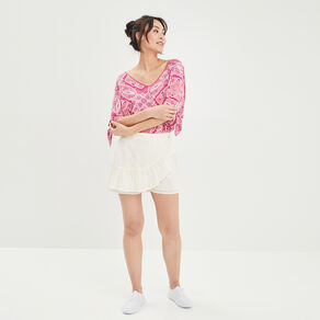 t shirt fluide dos croise ecru femme T-shirt fluide dos croisé ecru femme