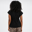 T-shirt dentelle col en V noeud noir femme