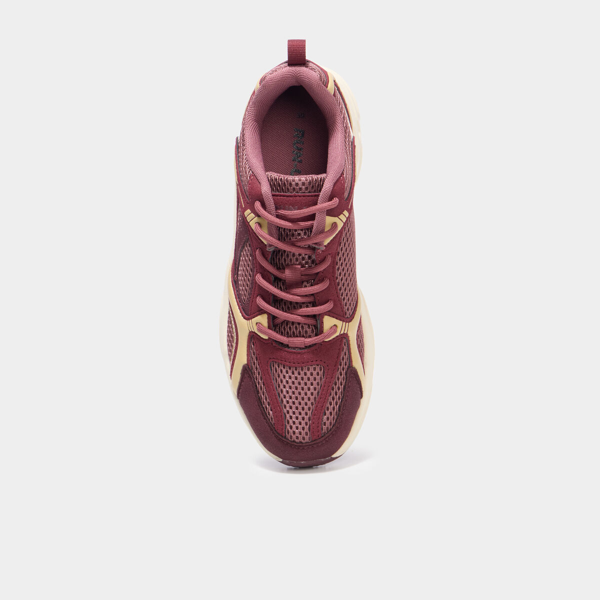 Baskets running &agrave; lacets bordeaux femme