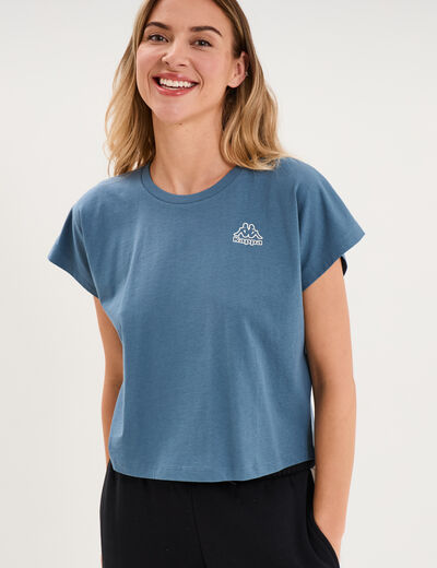 T-shirt manches courtes coton Kappa bleu femme