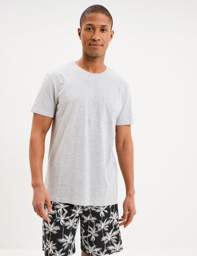 Ensemble pyjama short et t-shirt coton noir homme