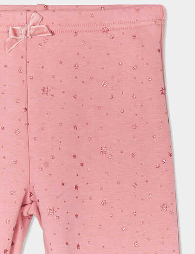 Legging doublé vieux rose fille