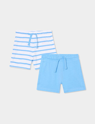 Lot de 2 shorts coton blanc bébé garçon