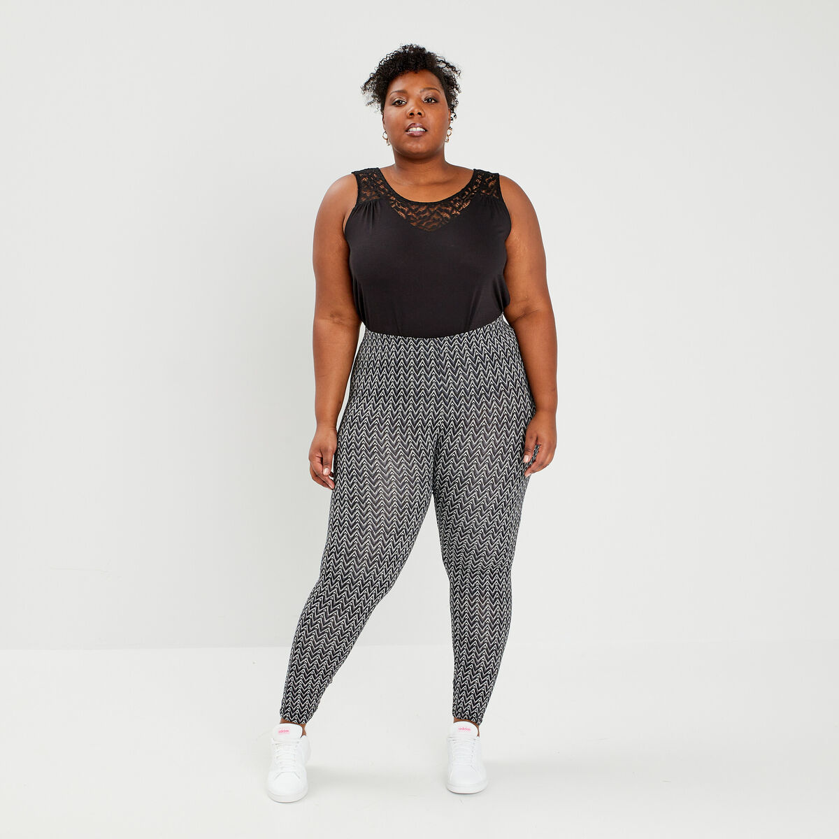 Legging en coton noir femme grande taille